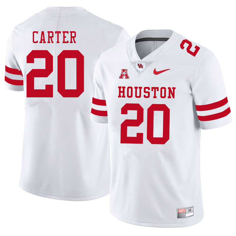 Men #20 KeSean Carter Houston Cougars College Football Jerseys Sale-White
